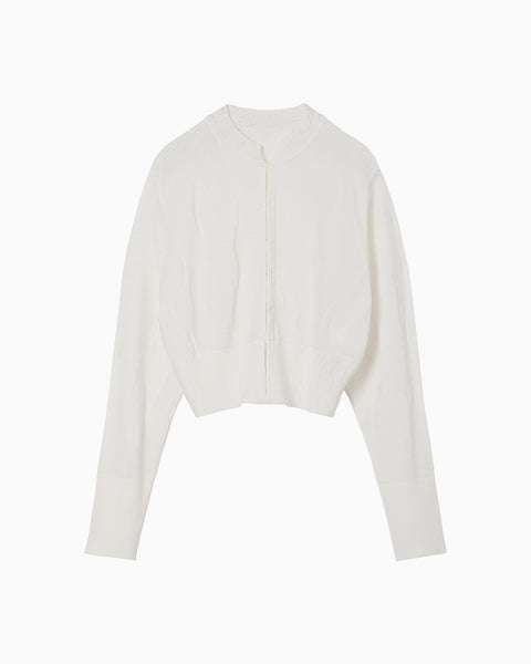 Woman Figure Knitted Cardigan - white