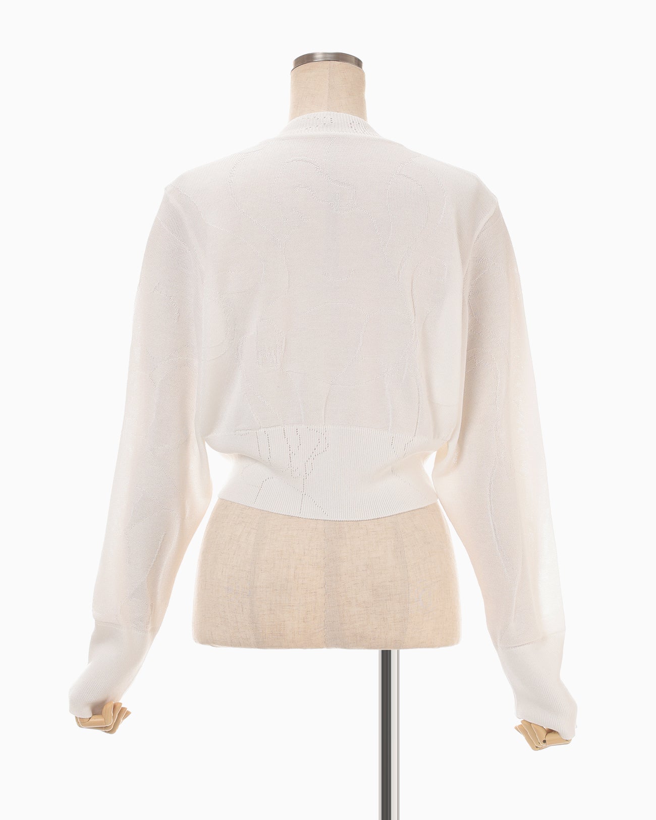 Woman Figure Knitted Cardigan - white