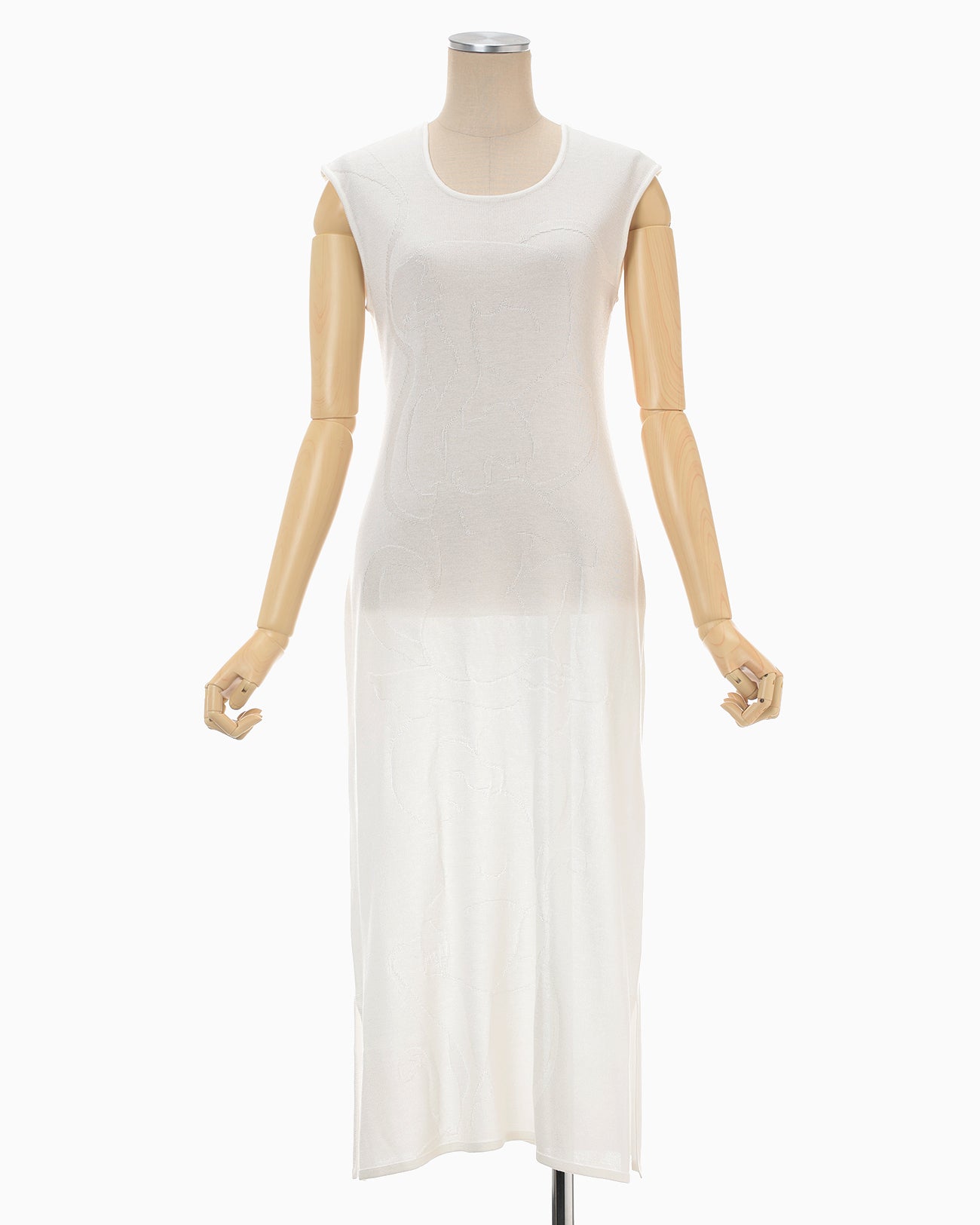 Woman Figure Knitted Dress - white