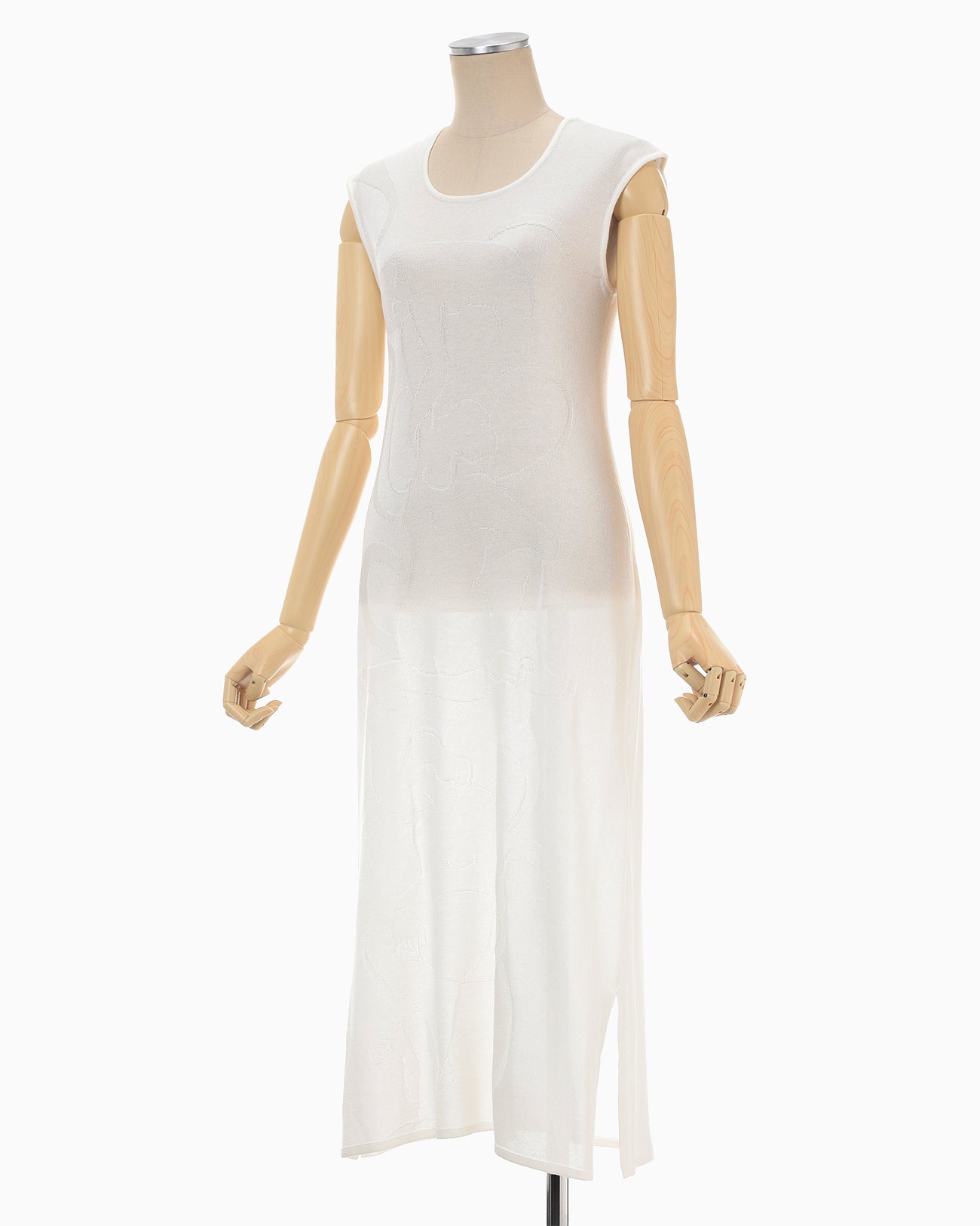 Woman Figure Knitted Dress - white