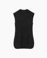 Woman Figure Sleeveless Knitted Top - black