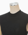 Woman Figure Sleeveless Knitted Top - black