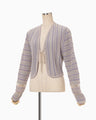 Drop Jacquard Knitted Cardigan - beige