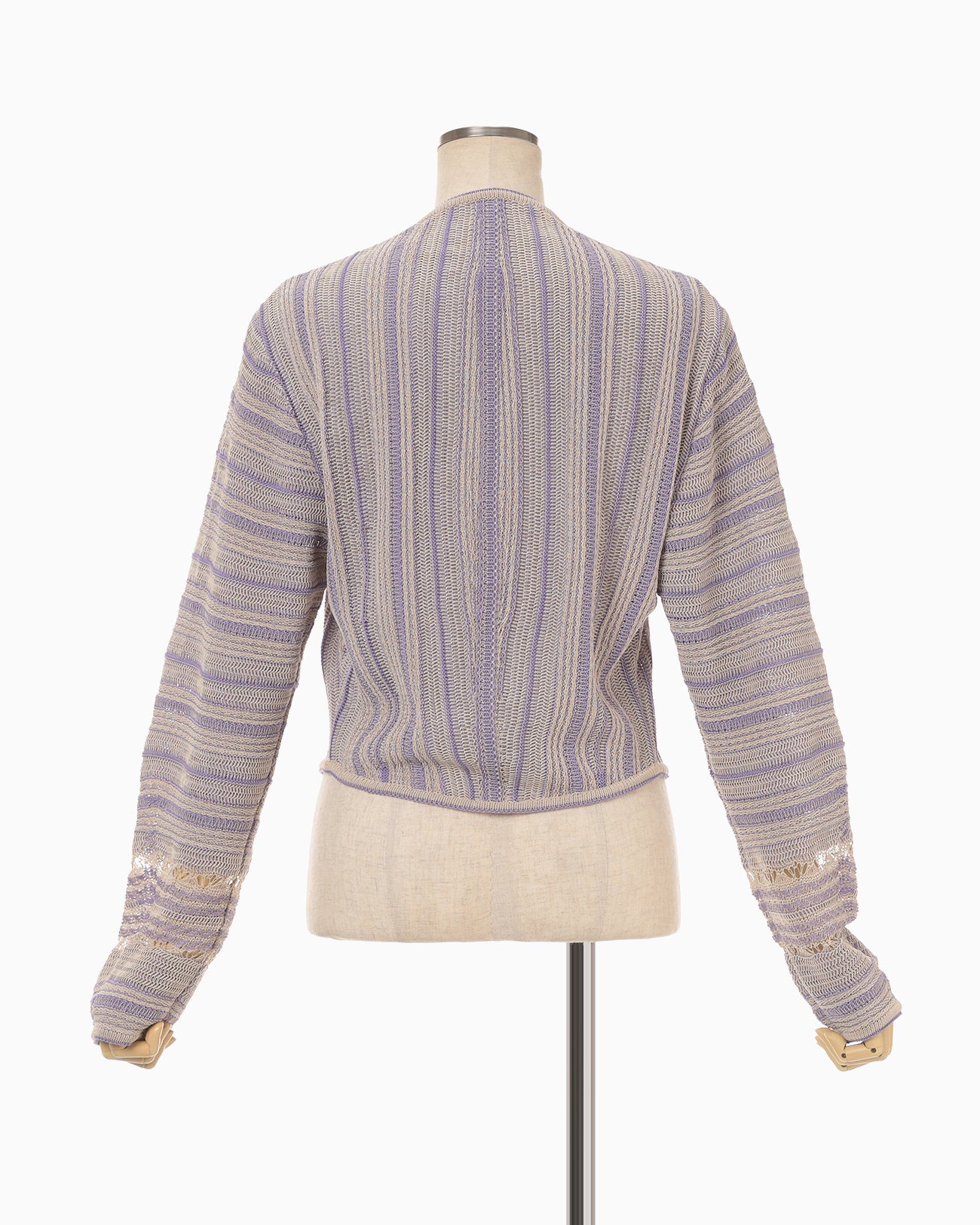 Drop Jacquard Knitted Cardigan - beige