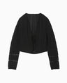 Drop Jacquard Knitted Cardigan - black