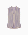 Drop Jacquard Knitted Vest - beige