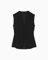 Drop Jacquard Knitted Vest - black