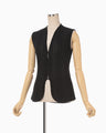 Drop Jacquard Knitted Vest - black