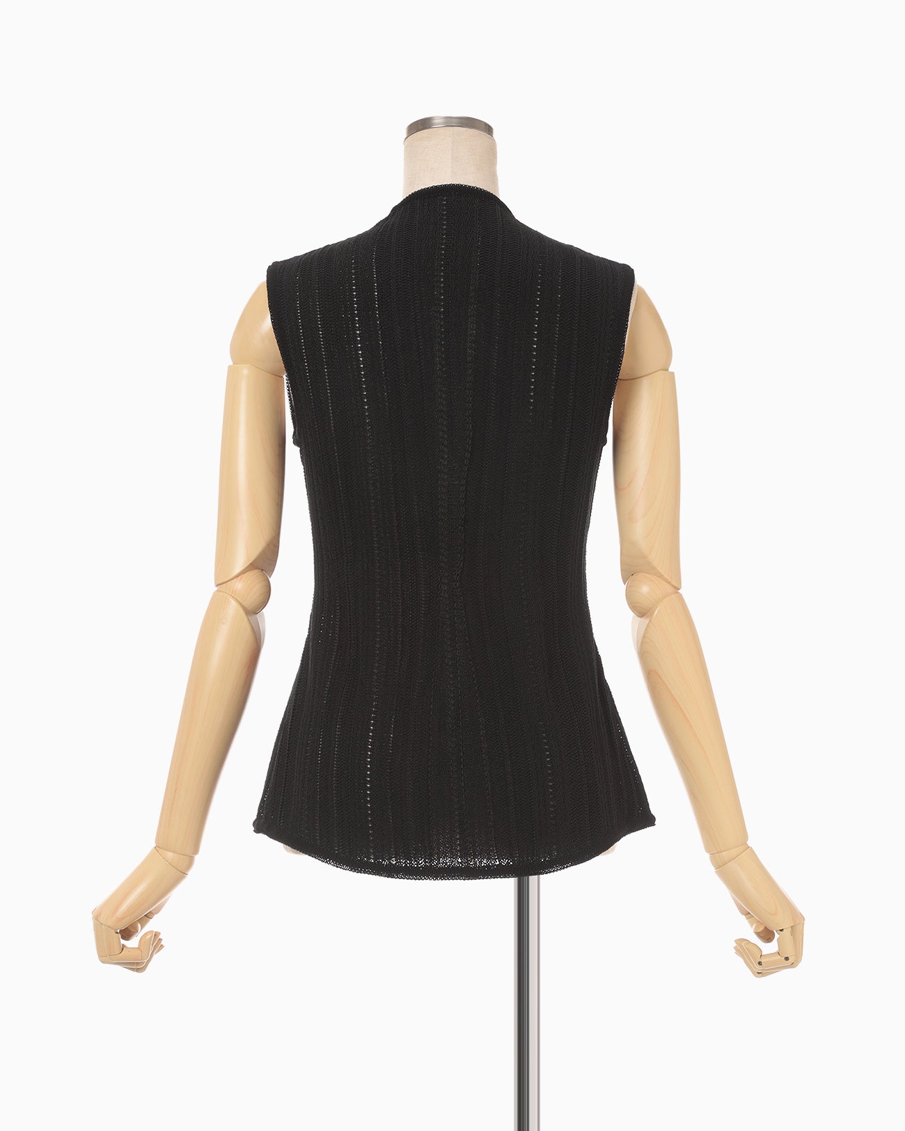 Drop Jacquard Knitted Vest - black