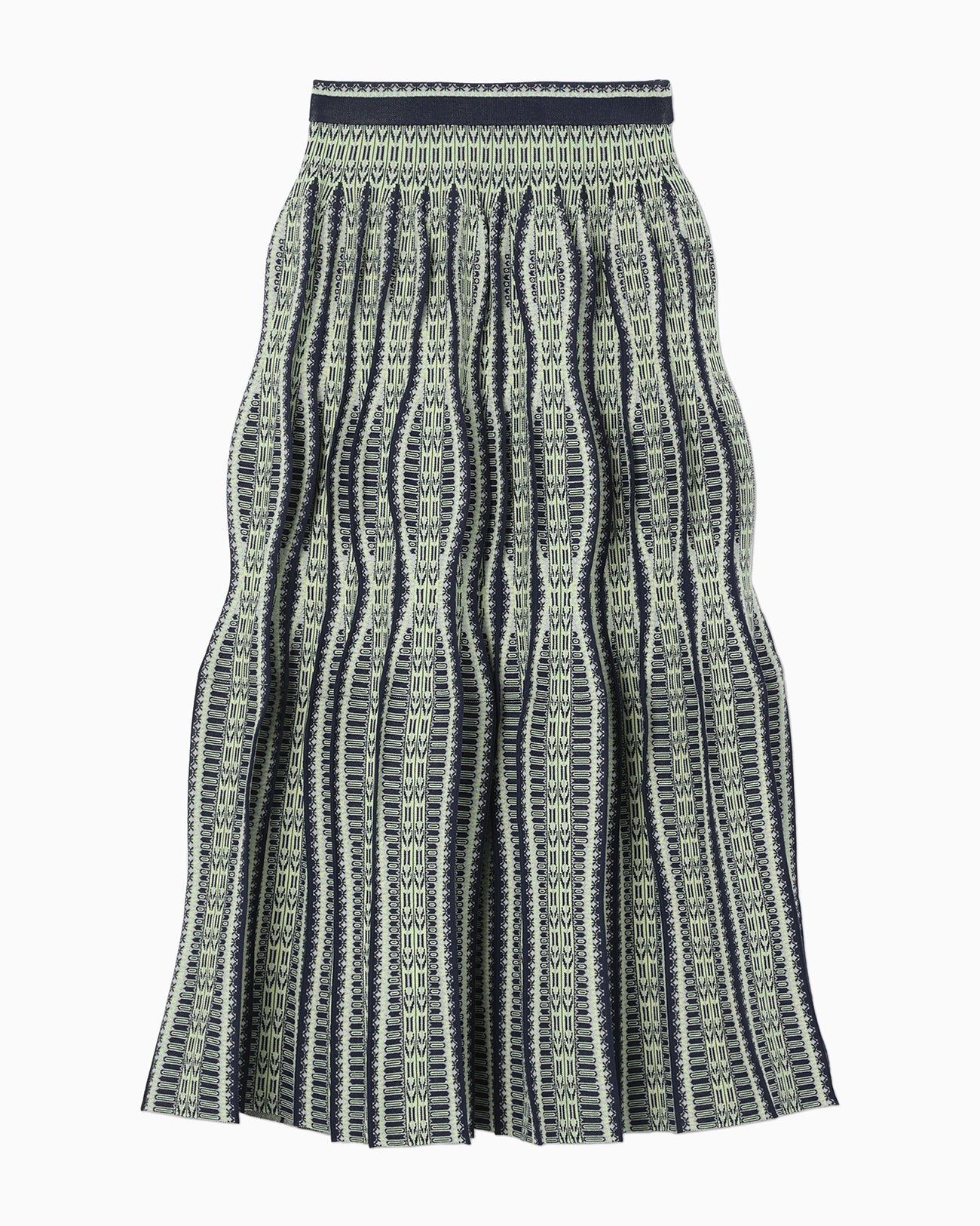 Lantern Knitted Volume Skirt - navy