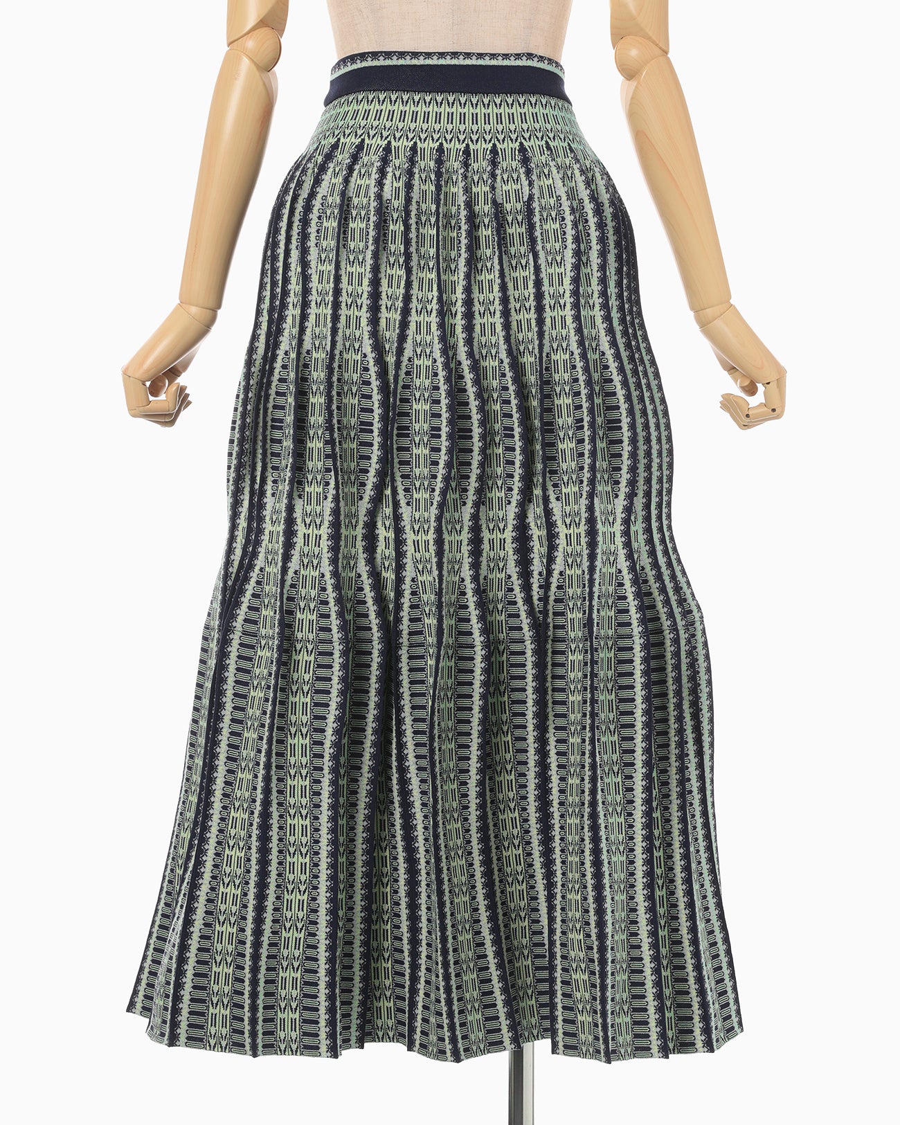 Lantern Knitted Volume Skirt - navy