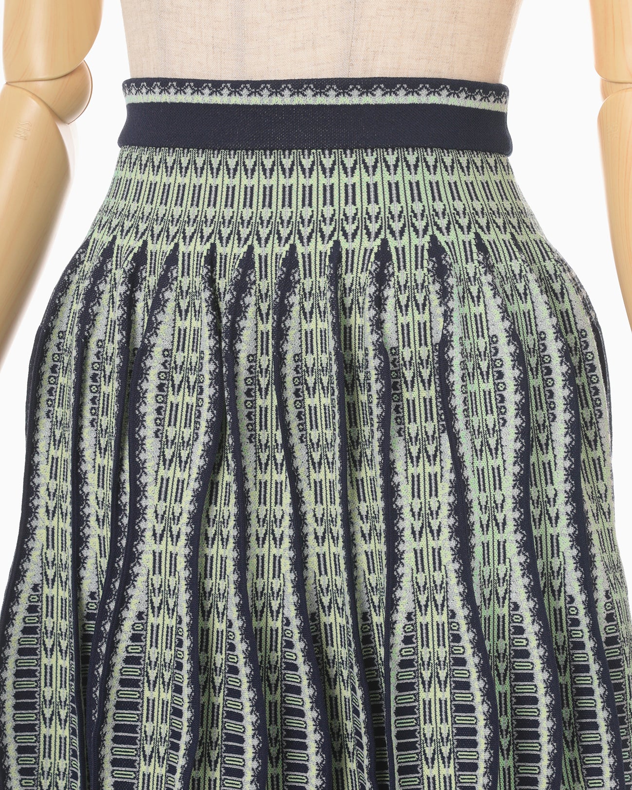 Lantern Knitted Volume Skirt - navy