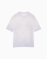 Nature Pattern Sheer Knitted Crew Neck Top - white