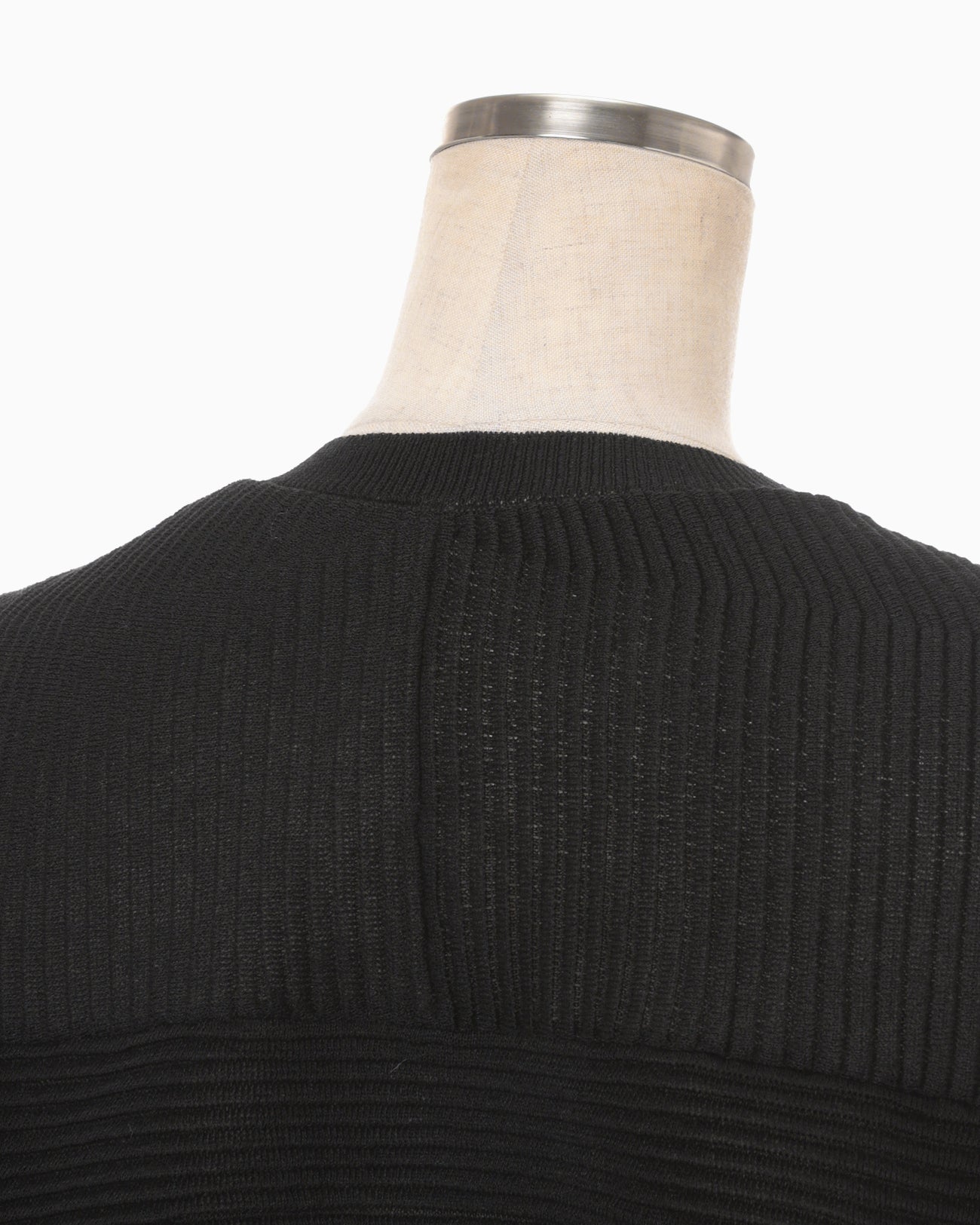 Curved Sleeve Knitted Cardigan - black