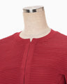 Curved Sleeve Knitted Cardigan - red