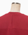 Curved Sleeve Knitted Cardigan - red