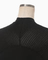 Curved Sleeve Knitted Dress - black