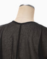 Sheer Rounded Sleeve Knitted Cardigan - black