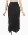 Sheer Draping Knitted Skirt - black