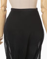 Sheer Draping Knitted Skirt - black