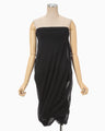 Sheer Draping Knitted Skirt - black