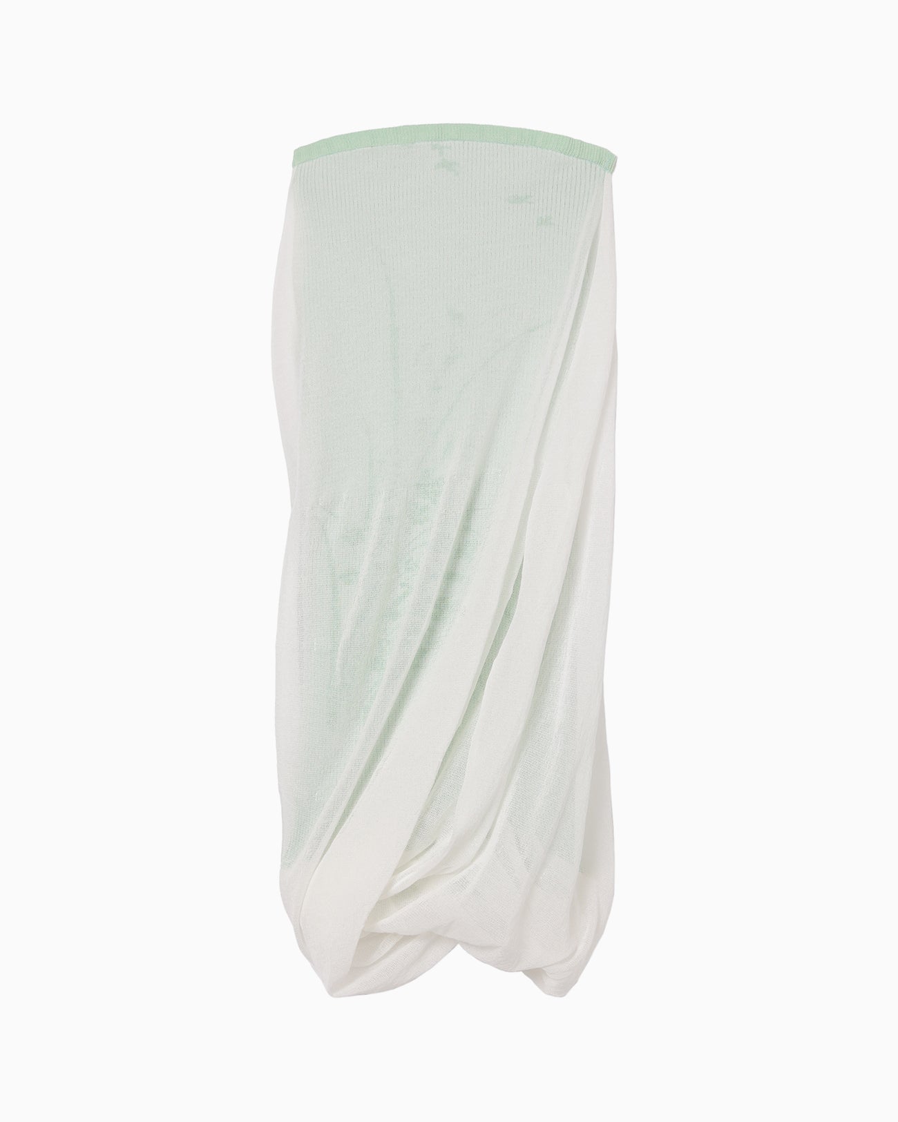 Sheer Draping Knitted Skirt - light green