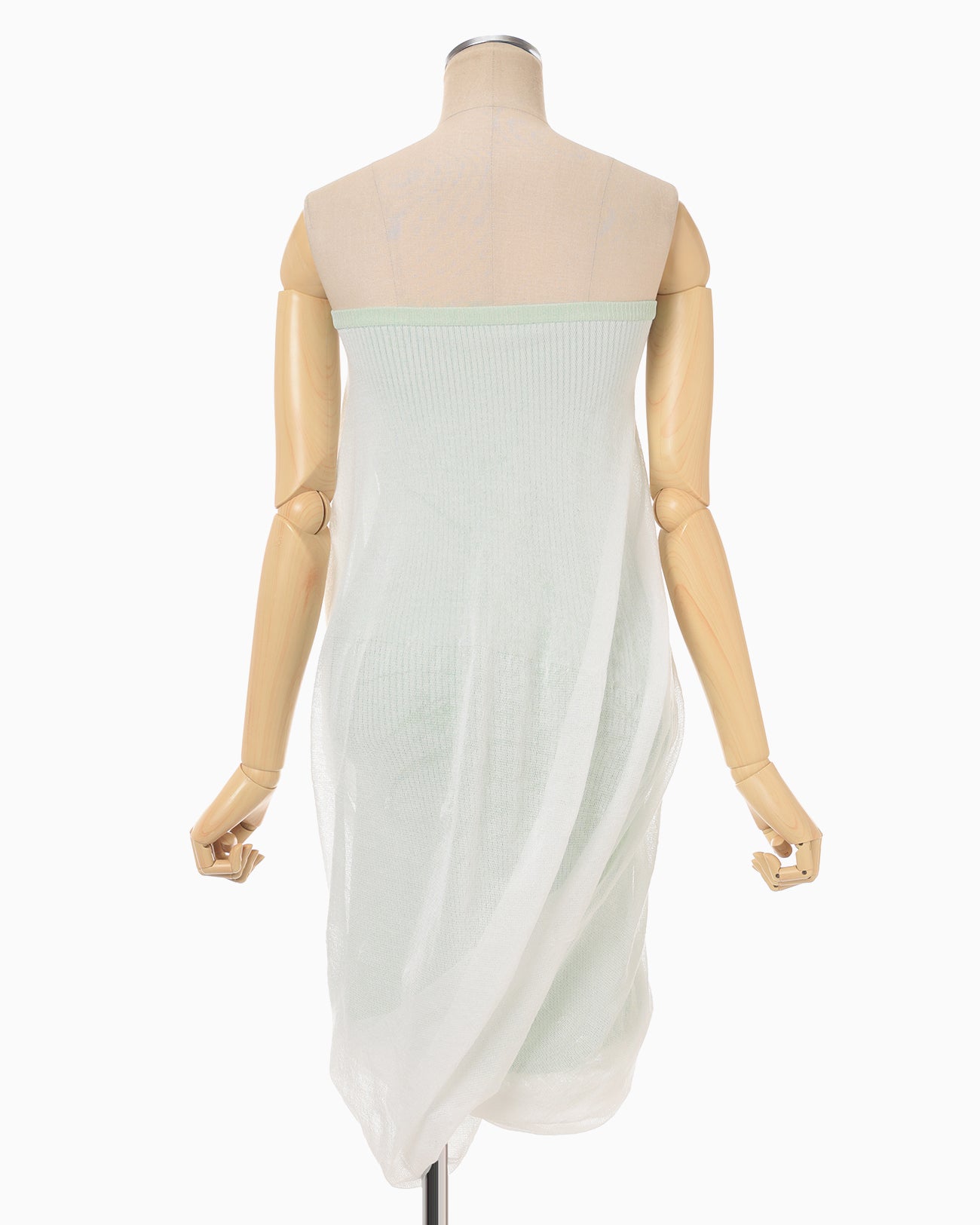 Sheer Draping Knitted Skirt - light green