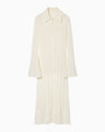 Lace Stripe Knitted Dress - white