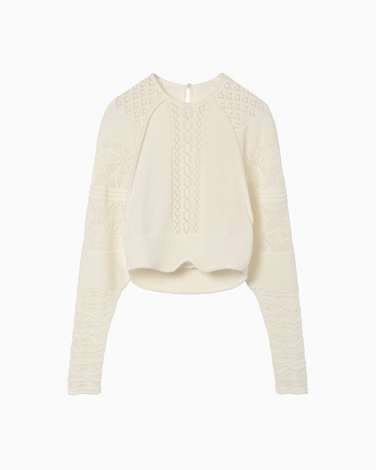 Lace Knitted Top - white