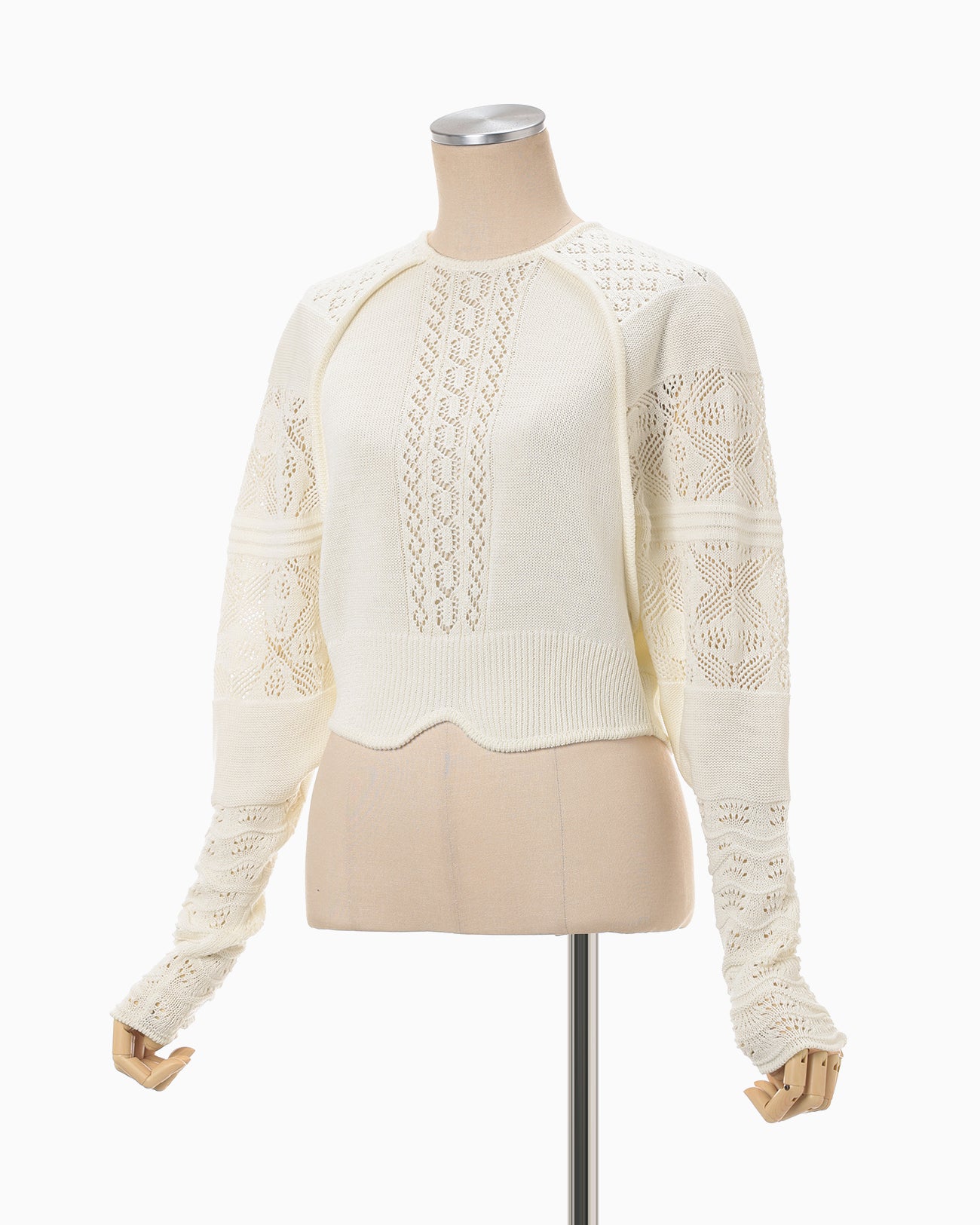 Lace Knitted Top - white