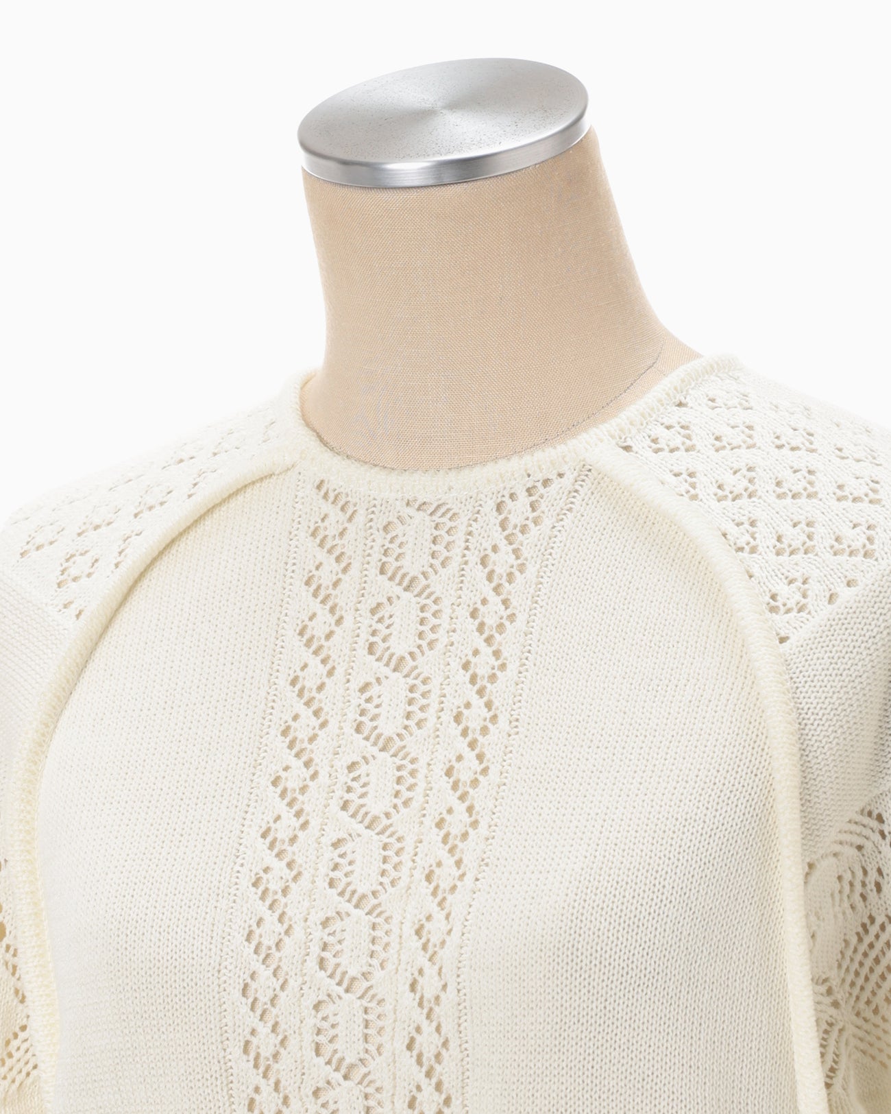 Lace Knitted Top - white