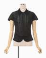 Lace Stripe Knitted Top - black