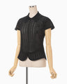 Lace Stripe Knitted Top - black