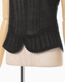 Lace Stripe Knitted Top - black