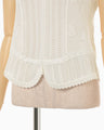 Lace Stripe Knitted Top - white