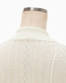 Lace Stripe Knitted Top - white