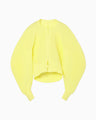 Curved Sleeve Knitted Cardigan - yellow