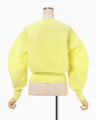 Curved Sleeve Knitted Cardigan - yellow