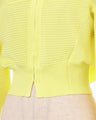 Curved Sleeve Knitted Cardigan - yellow