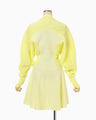 Curved Sleeve Knitted Dress - yellow