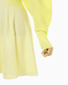 Curved Sleeve Knitted Dress - yellow