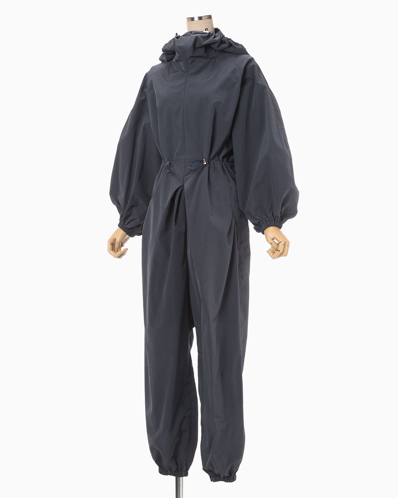 Split Yarn Hooded Jump Suit - navy