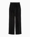 Viscose Rayon Floral Jacquard Trousers - black