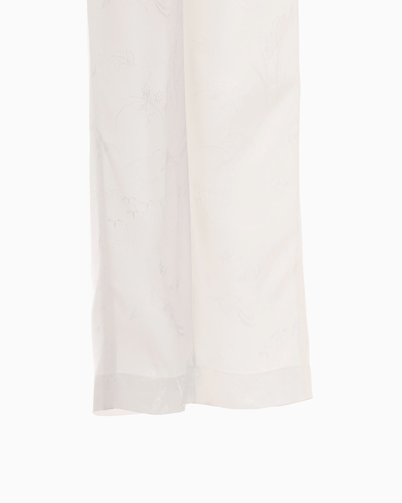 Viscose Rayon Floral Jacquard Trousers - white