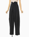 Volume Tuck High Waisted Wide Trousers - black