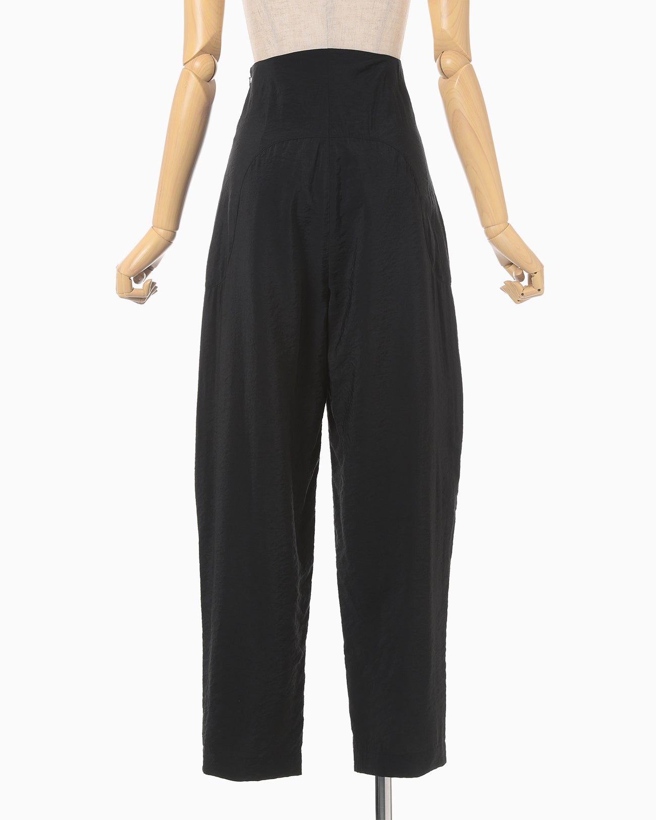 Volume Tuck High Waisted Wide Trousers - black