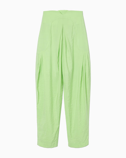 Volume Tuck High Waisted Wide Trousers - light green