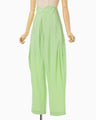 Volume Tuck High Waisted Wide Trousers - light green