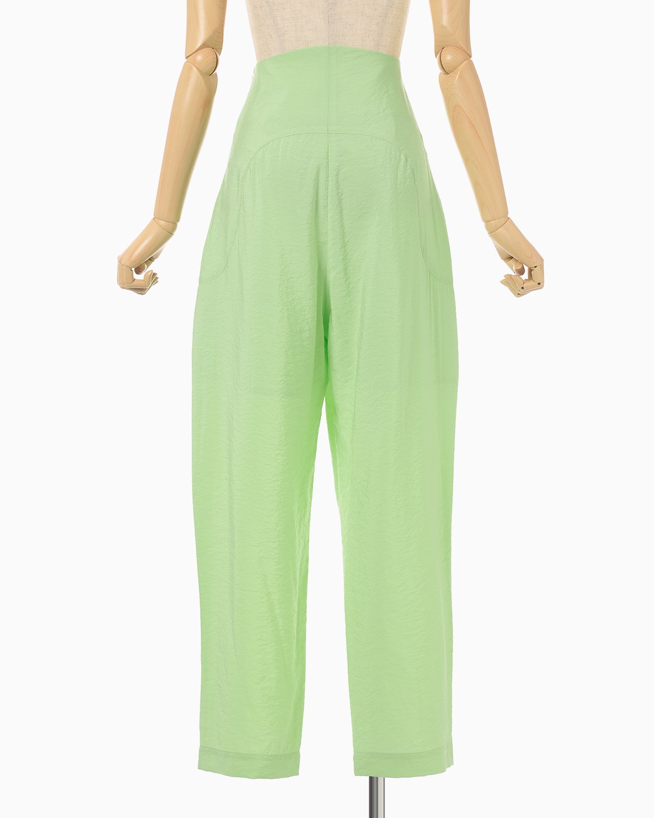 Volume Tuck High Waisted Wide Trousers - light green