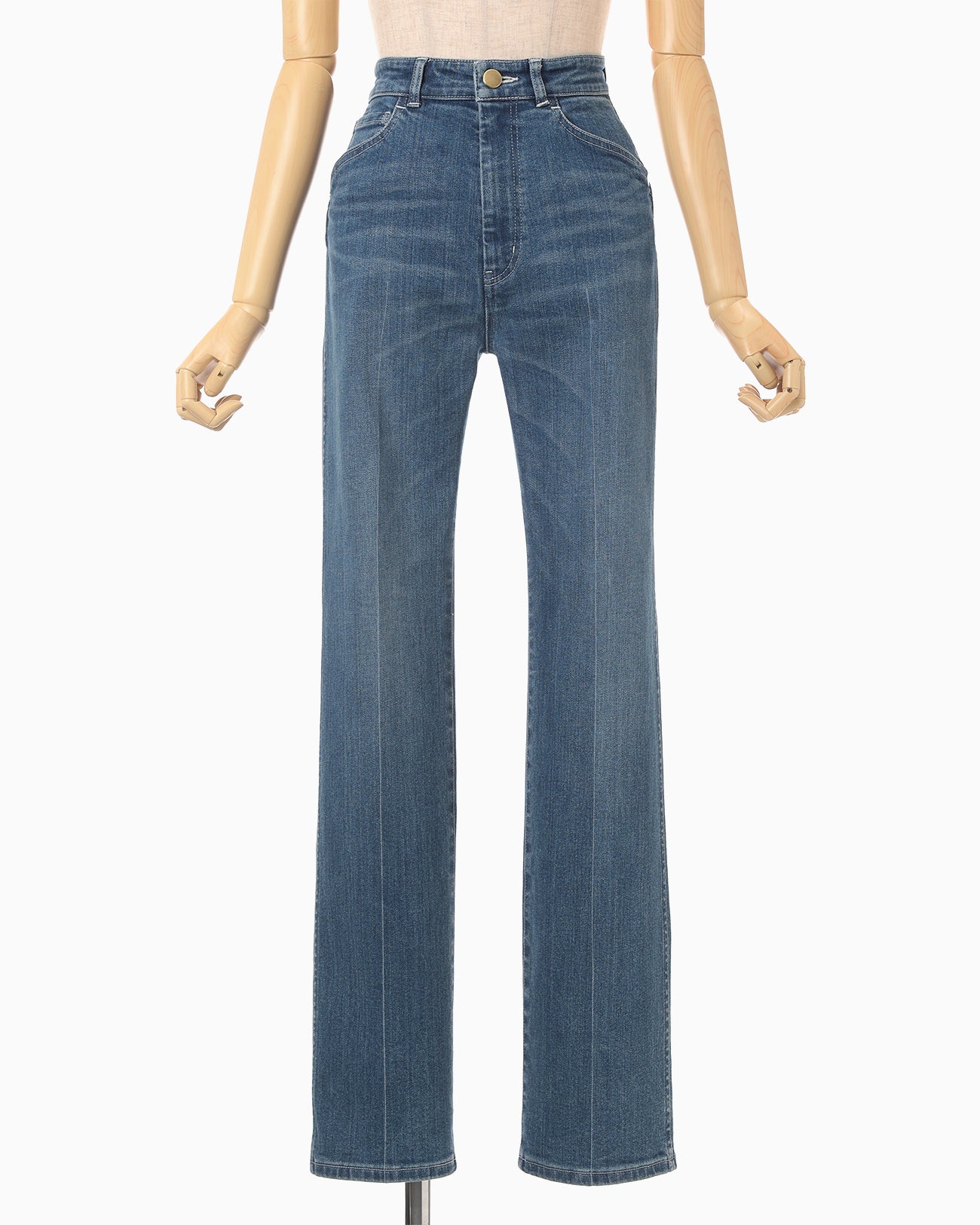 Stretch Straight Cut Jeans - blue